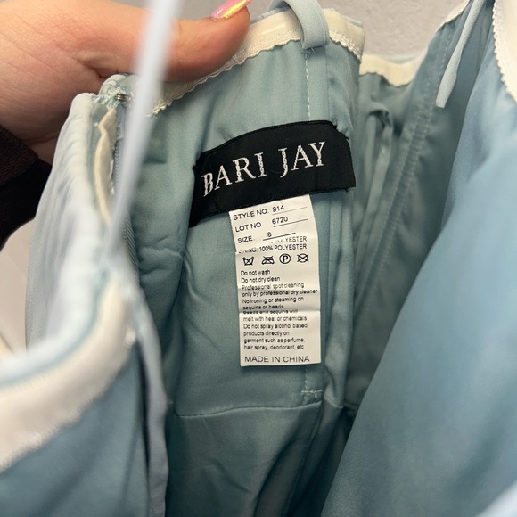 Bari Jay prom dress, light blue, jewel details, size 8 - Picture 3 of 5